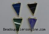 NGC5165 25*35mm - 30*40mm triangle agate gemstone connectors