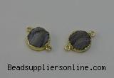 NGC5179 15mm - 16mm coin druzy agate gemstone connectors