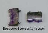 NGC5182 20*35mm - 22*40mm freeform druzy amethyst connectors