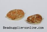 NGC523 20*30mm - 30*40mm freeform sea sediment jasper connectors