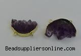 NGC5264 25*35mm - 30*40mm freeform druzy amethyst connectors