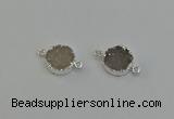 NGC5289 15mm - 16mm coin druzy agate gemstone connectors