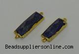 NGC5306 12*30mm - 15*35mm faceted rectangle lapis lazuli connectors