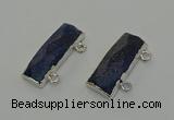 NGC5308 12*30mm - 15*35mm faceted rectangle lapis lazuli connectors