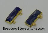 NGC5309 12*30mm - 15*35mm faceted rectangle lapis lazuli connectors