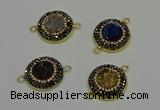 NGC5321 20mm - 22mm coin plated druzy agate connectors