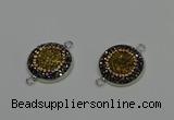 NGC5325 20mm - 22mm coin plated druzy agate connectors