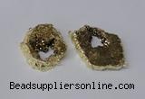 NGC536 25*35mm - 35*45mm plated druzy agate gemstone connectors