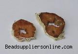 NGC537 25*35mm - 35*45mm plated druzy agate gemstone connectors