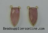 NGC5399 16*35mm - 18*40mm arrowhead rose quartz connectors