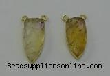 NGC5402 16*35mm - 18*40mm arrowhead citrine gemstone connectors