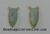 NGC5408 16*35mm - 18*40mm arrowhead amazonite connectors