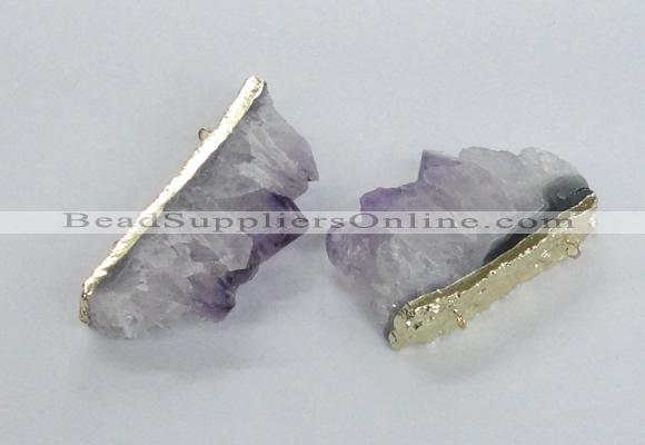 NGC541 30*50mm - 30*65mm freeform druzy amethyst connectors