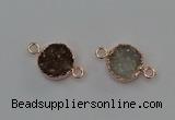 NGC5428 15mm - 16mm coin druzy agate gemstone connectors