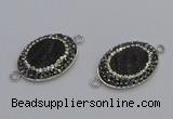 NGC5471 18*25mm oval plated druzy agate gemstone connectors