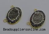 NGC5500 18*25mm oval plated druzy agate gemstone connectors