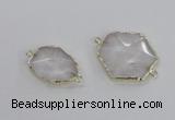 NGC552 18*25mm - 30*35mm freeform quartz gemstone connectors