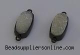 NGC5570 10*22mm - 12*25mm freeform plated druzy quartz connectors