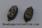 NGC5571 10*22mm - 12*25mm freeform plated druzy quartz connectors