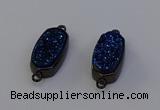 NGC5575 10*22mm - 12*25mm freeform plated druzy quartz connectors