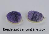 NGC562 18*25mm - 25*30mm freeform druzy agate connectors wholesale