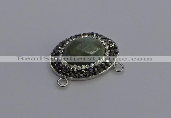 NGC5652 18*25mm faceted oval amazonite gemstone connectors