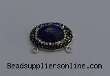 NGC5659 18*25mm faceted oval lapis lazuli gemstone connectors