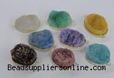 NGC568 18*25mm - 25*30mm freeform druzy agate connectors wholesale