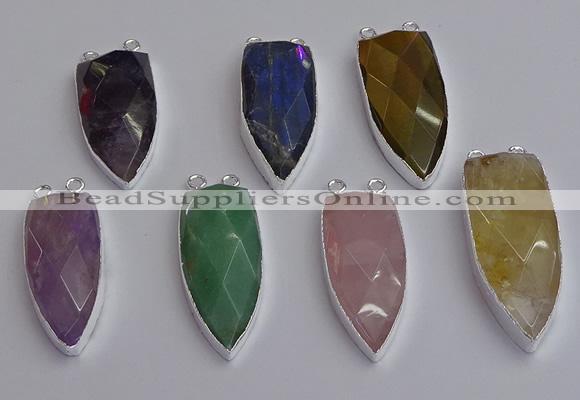 NGC5735 15*35mm - 16*45mm arrowhead mixed gemstone connectors