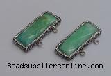 NGC5745 15*40mm rectangle amazonite gemstone connectors