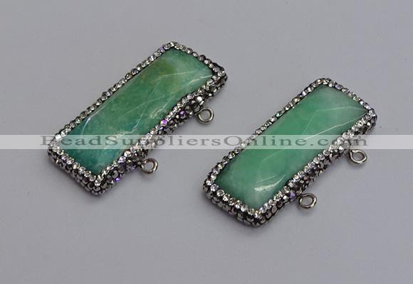 NGC5745 15*40mm rectangle amazonite gemstone connectors