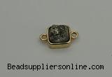 NGC5788 10*10mm square plated druzy agate connectors wholesale