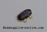 NGC5814 13*25mm faceted oval amethyst connectors wholesale