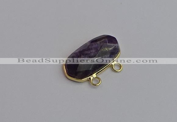 NGC5814 13*25mm faceted oval amethyst connectors wholesale