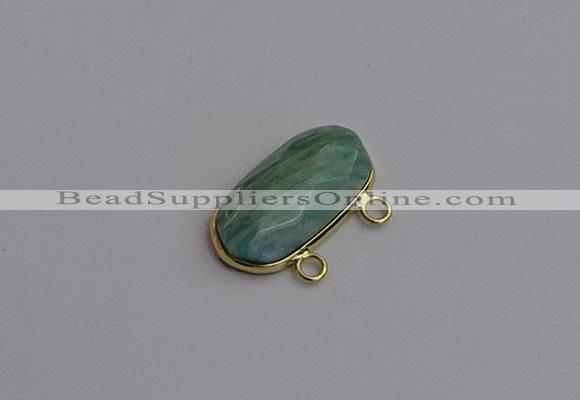 NGC5818 13*25mm faceted oval amazonite connectors wholesale