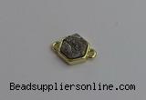 NGC5850 12*12mm hexagon plated druzy agate connectors wholesale