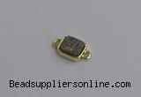 NGC5860 10*12mm rectangle plated druzy agate connectors wholesale