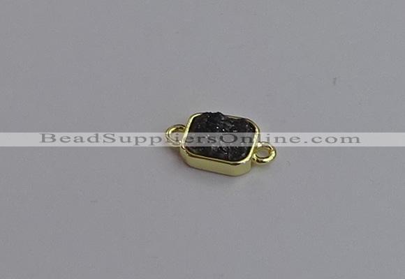 NGC5867 10*12mm rectangle plated druzy agate connectors wholesale