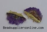 NGC5874 35*55mm - 40*60mm freeform druzy amethyst connectors