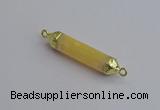 NGC5947 8*40mm tube yellow lace calcite connectors wholesale