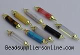 NGC5958 8*40mm tube mixed gemstone connectors wholesale