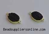 NGC5983 15*20mm oval black tourmaline connectors wholesale