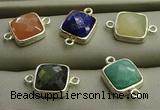 NGC5994 11*11mm quare mixed gemstone connectors wholesale