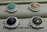 NGC6048 15mm coin mixed gemstone connectors wholesale