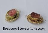 NGC611 22*30mm - 25*35mm freeform druzy agate connectors wholesale