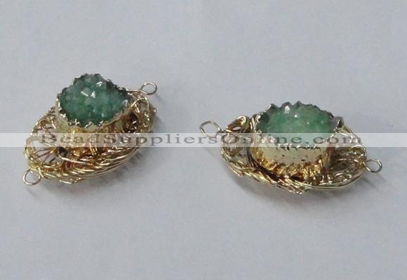 NGC613 22*30mm - 25*35mm freeform druzy agate connectors wholesale