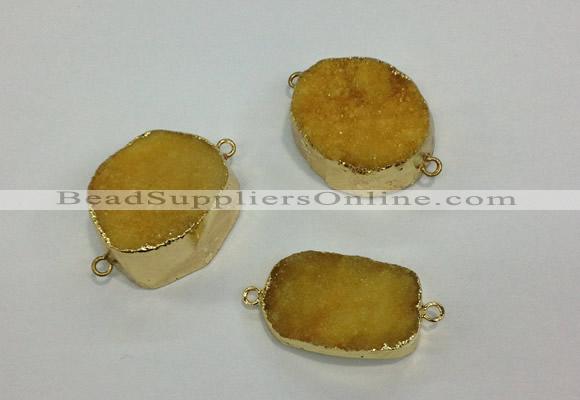 NGC619 15*20mm - 30*40mm freeform druzy agate connectors wholesale