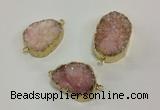 NGC620 15*20mm - 30*40mm freeform druzy agate connectors wholesale