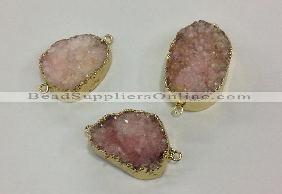 NGC620 15*20mm - 30*40mm freeform druzy agate connectors wholesale