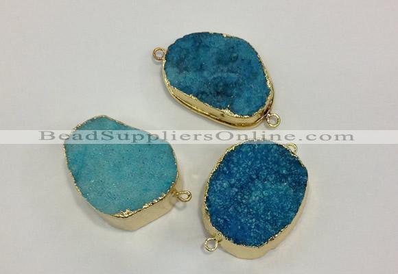 NGC623 15*20mm - 30*40mm freeform druzy agate connectors wholesale